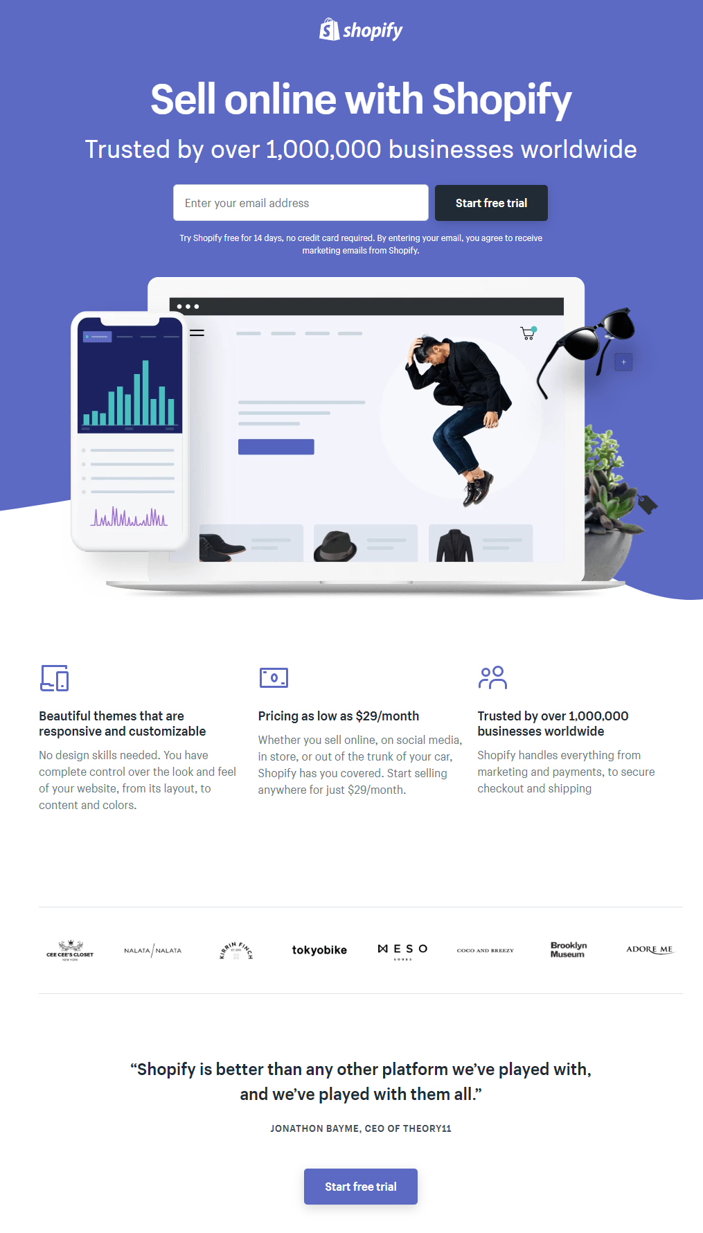 enchérir sur la page Shopify de votre propre marque