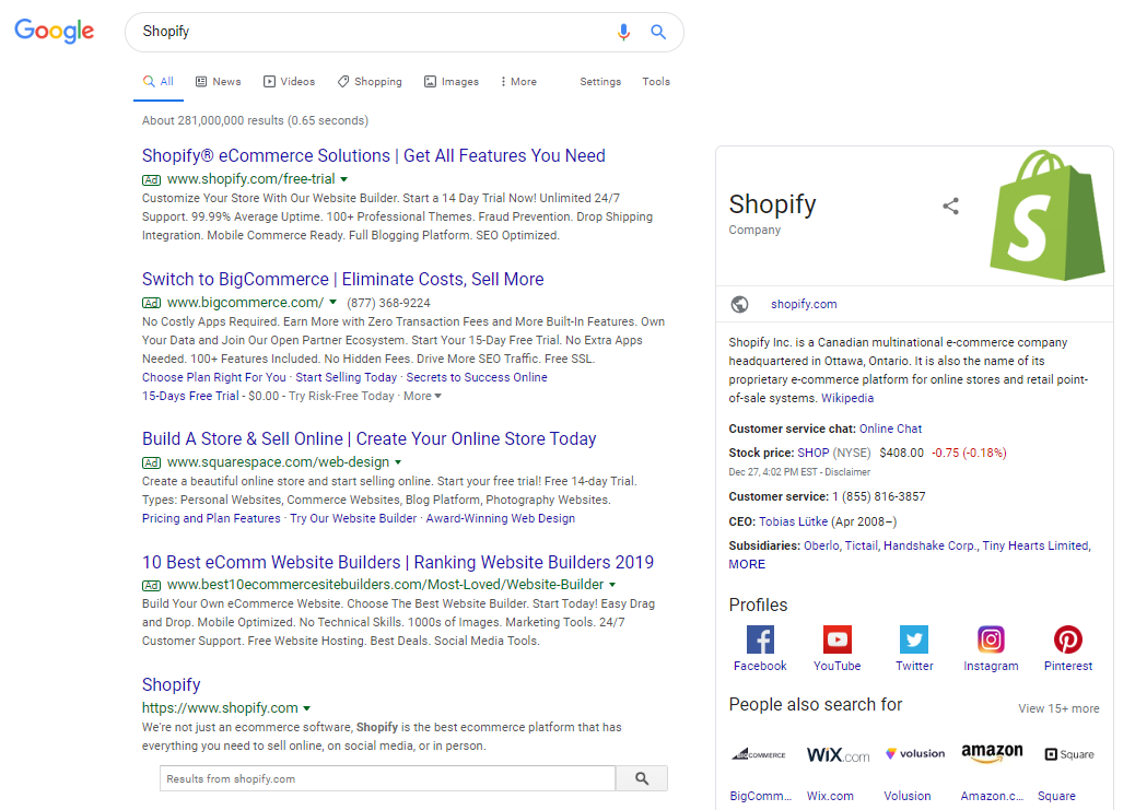 enchérir sur votre propre exemple Shopify de marque