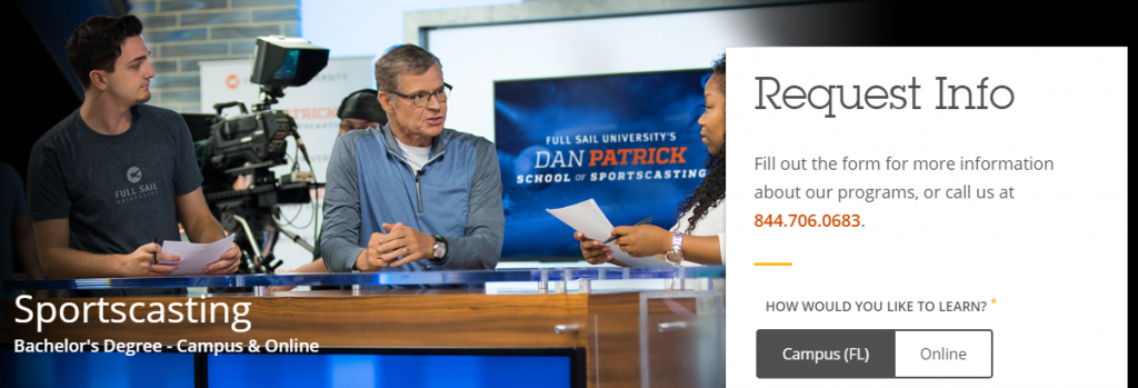 Repère visuel de diffusion sportive Full Sail University