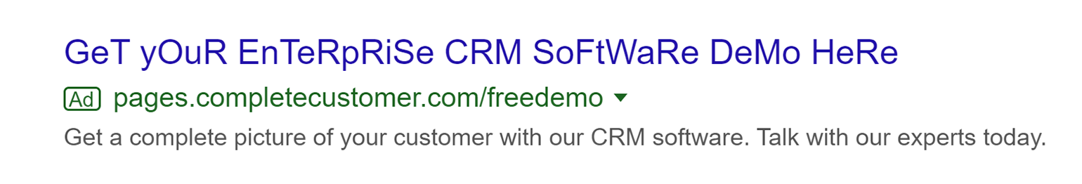 ปัญหาการใช้อักษรตัวพิมพ์ใหญ่ที่ไม่ผ่านการอนุมัติของ Google Ads