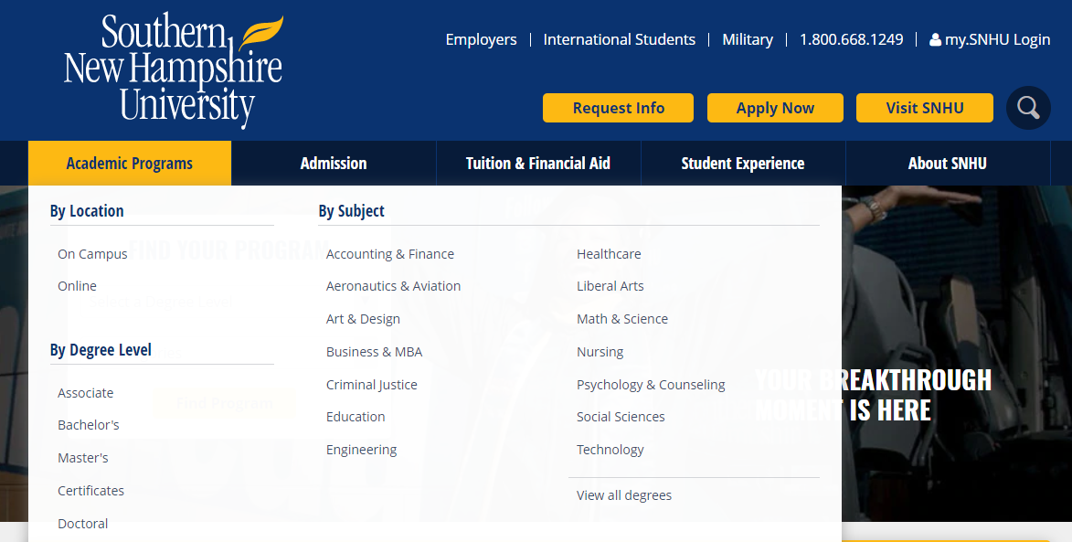 서울대학교 홈페이지 탐색