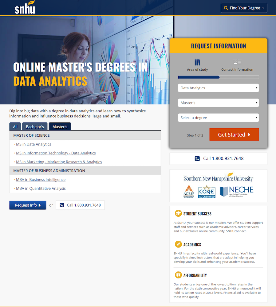 SNHU LinkedIn 랜딩페이지