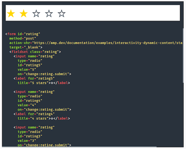 AMP 电子商务之星评论系统代码