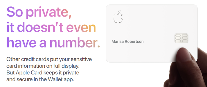 พาดหัวหน้า Landing Page ความเป็นส่วนตัวของ Apple Card