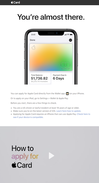 Apple Card หน้าสมัครไม่มีค่าธรรมเนียม