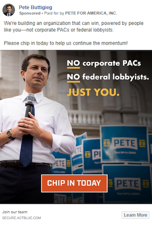 Iklan Instagram Pete Buttigieg