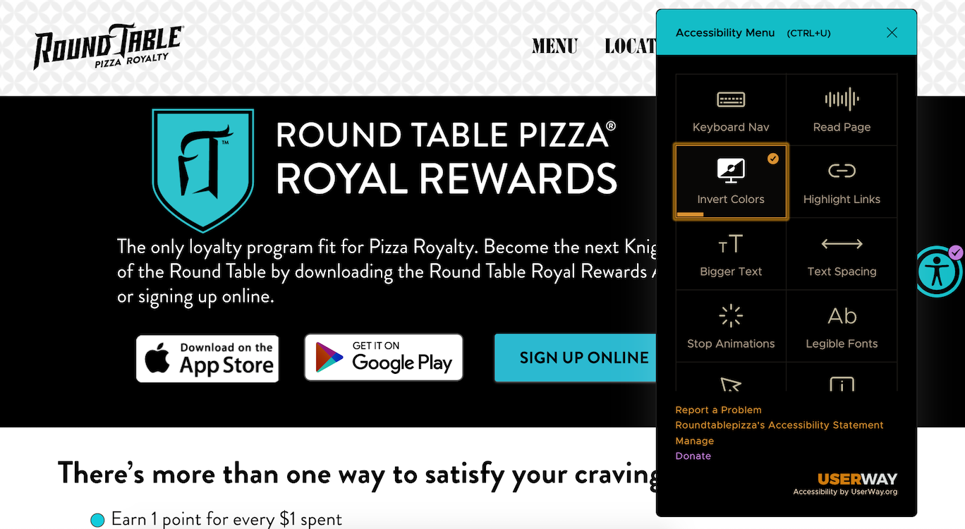 ADA-Konformität Round Table Farbkontrast