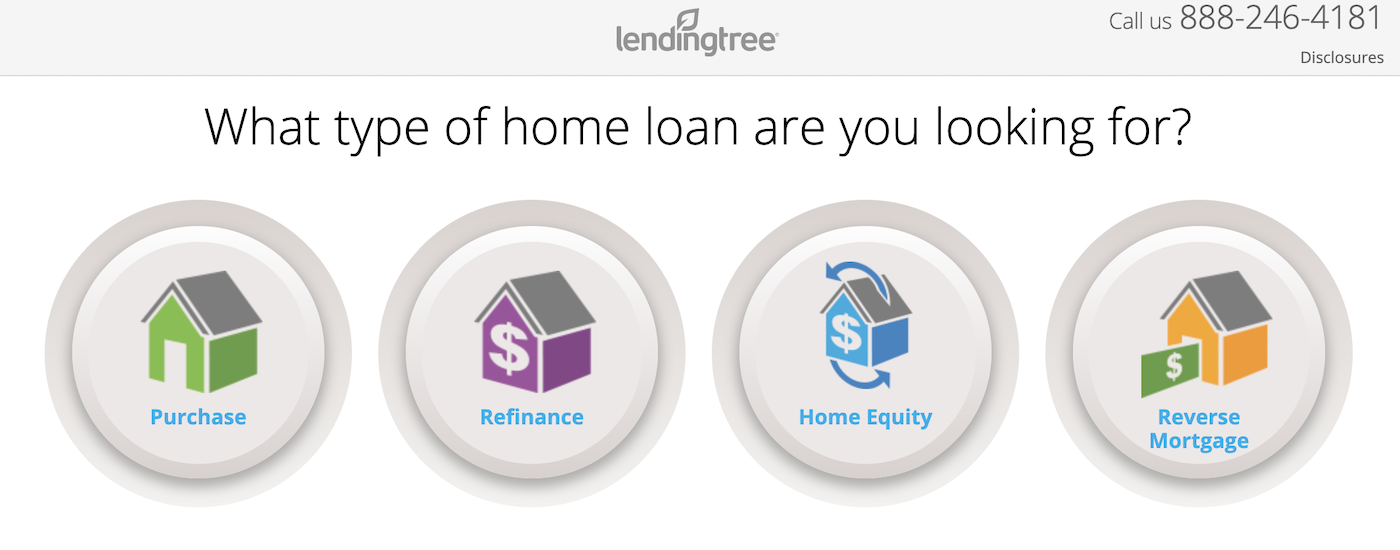 Halaman penawaran pembiayaan ulang Facebook LendingTree