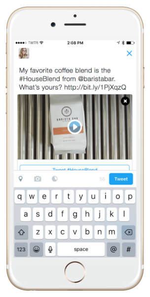 Beispiel für einen neuen Tweet von Twitter Conversational Ads