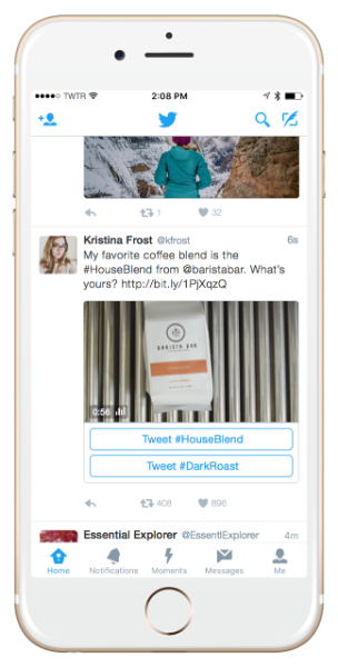 Beispiel für Retweet von Twitter Conversational Ads