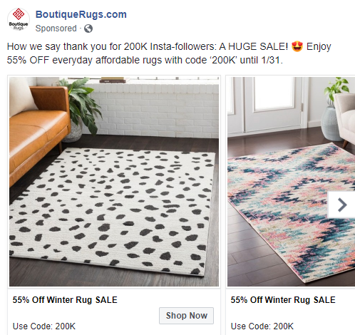 مثال على أفضل ممارسات الإعلانات المصورة