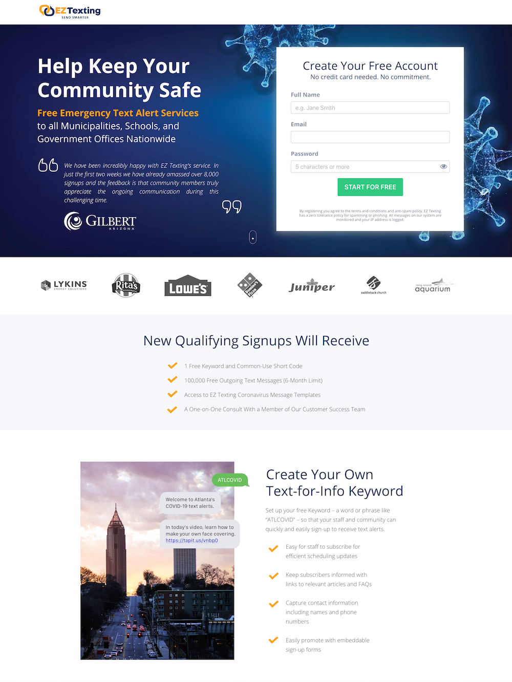EZ Texting 무료 서비스 신규가입