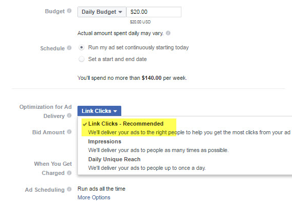 نقرات رابط تحويل إعلانات فيسبوك