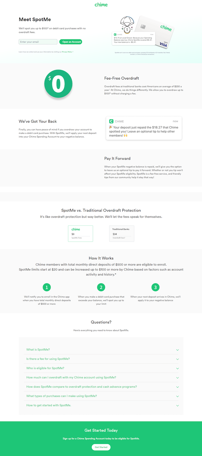 Chime-Landingpage SpotMe