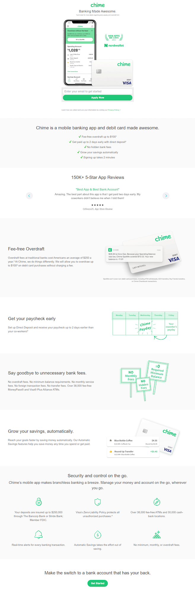 Chime Post-Click-Zielseite Google-Suchseite