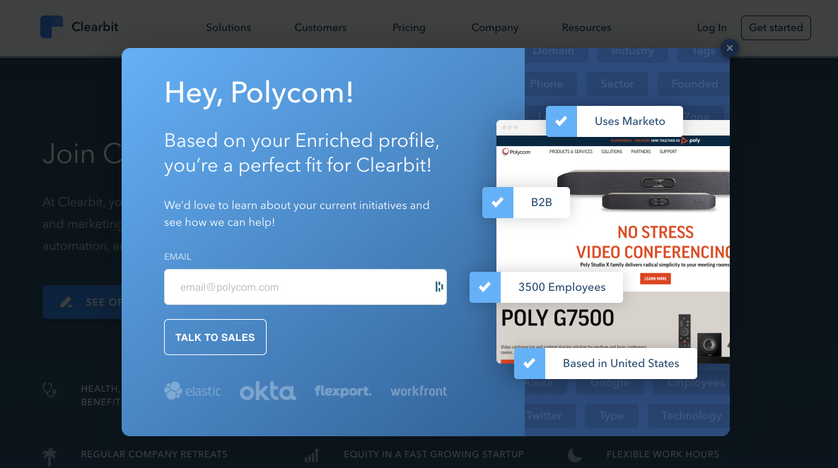 marketing conversațional Exemplu personalizat Polycom