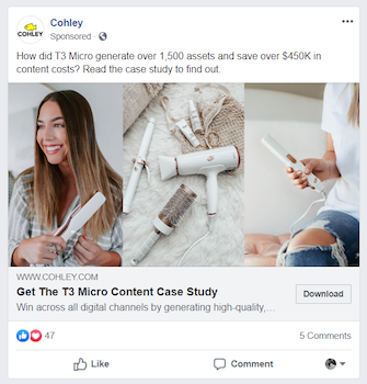 ตัวอย่างแคมเปญเนื้อหาโฆษณาช่องทาง