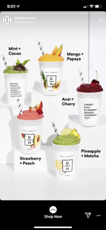 每日收获 Instagram 故事广告