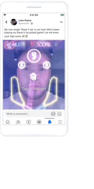 キャピトルレコードのFacebookAR広告の例