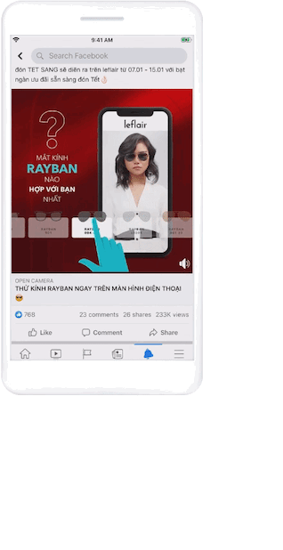 Leflair FacebookAR広告の例