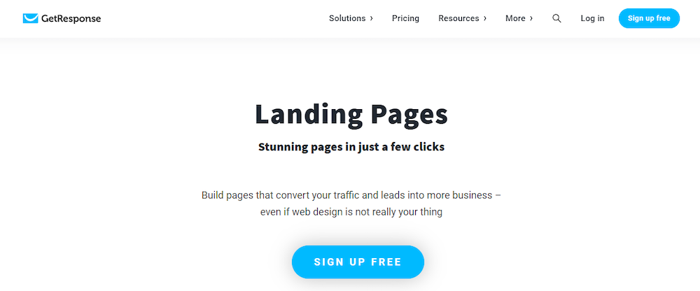 Examen du logiciel de page de destination GetResponse