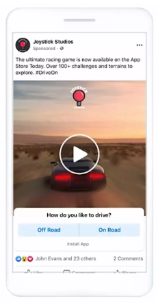 Les publicités de sondage Facebook montrent le message de la marque