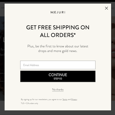 التخلي عن عربة التسوق الشحن المجاني