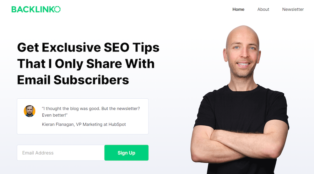 marketing oparty na pozwoleniach Rejestracja e-mail Backlinko