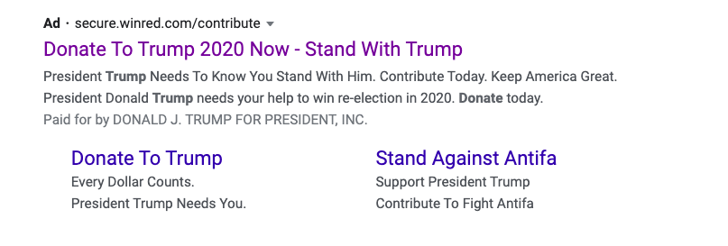 Ricerca Google dona a Trump