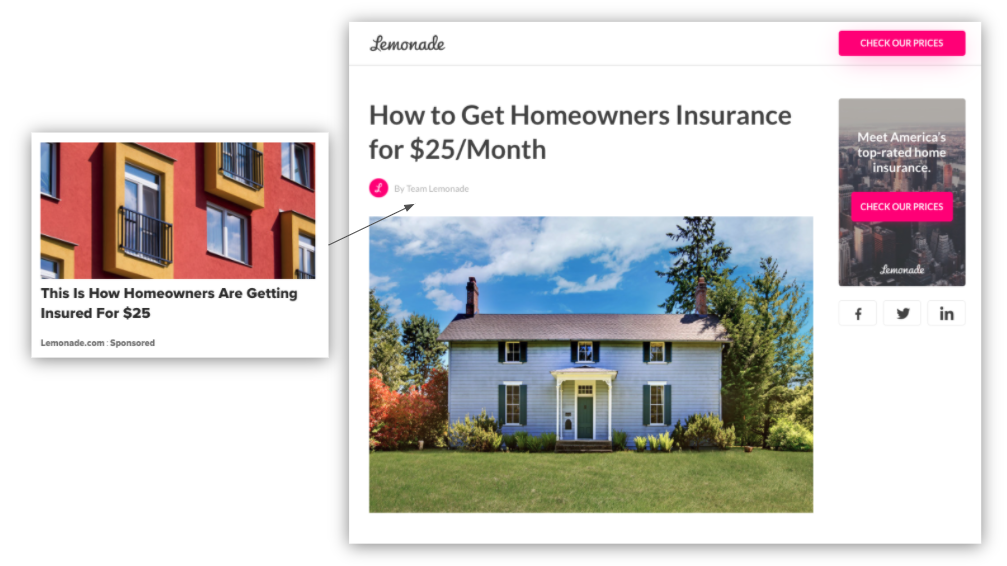 ตัวอย่างหน้า Landing Page น้ำมะนาว
