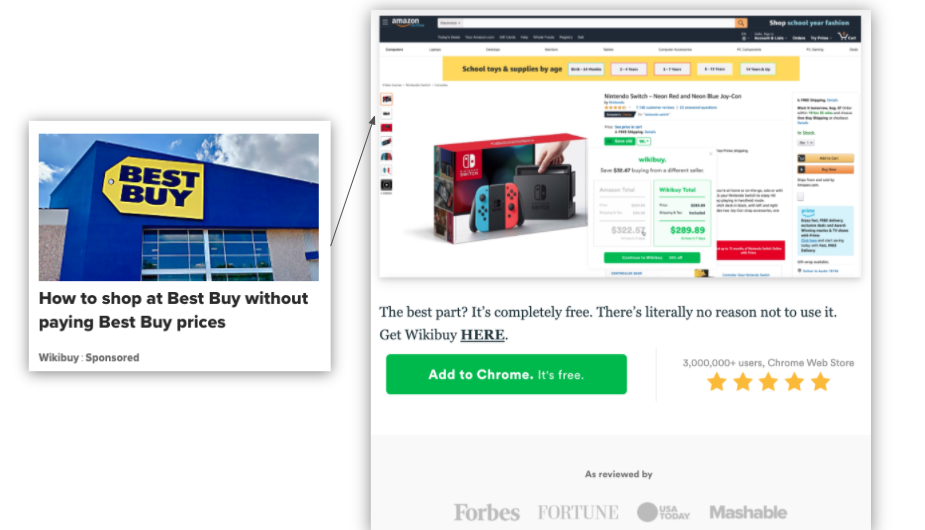 Wikibuy แบบอินไลน์ cta