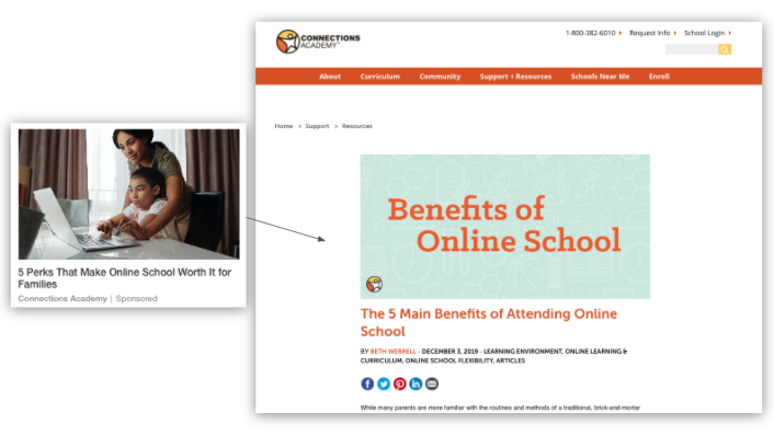 หน้าสถาบันการศึกษาการเชื่อมต่อ