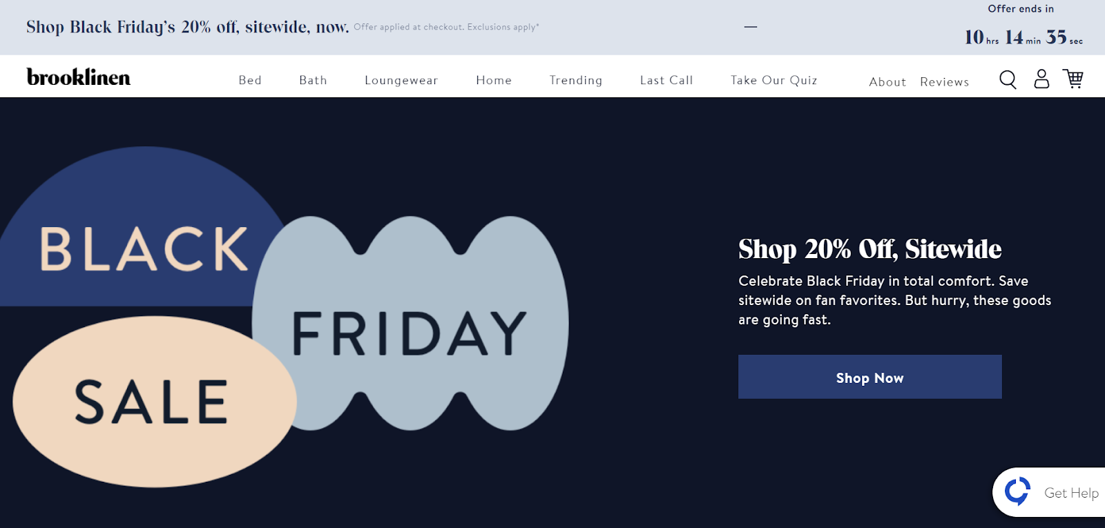 Esempio di tempo di scarsità di Brooklinen