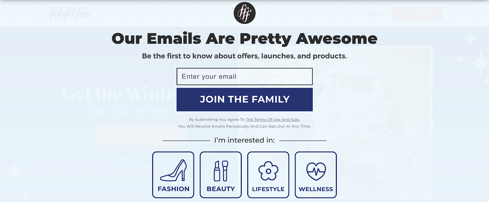 สมัครอีเมล FabFitFun