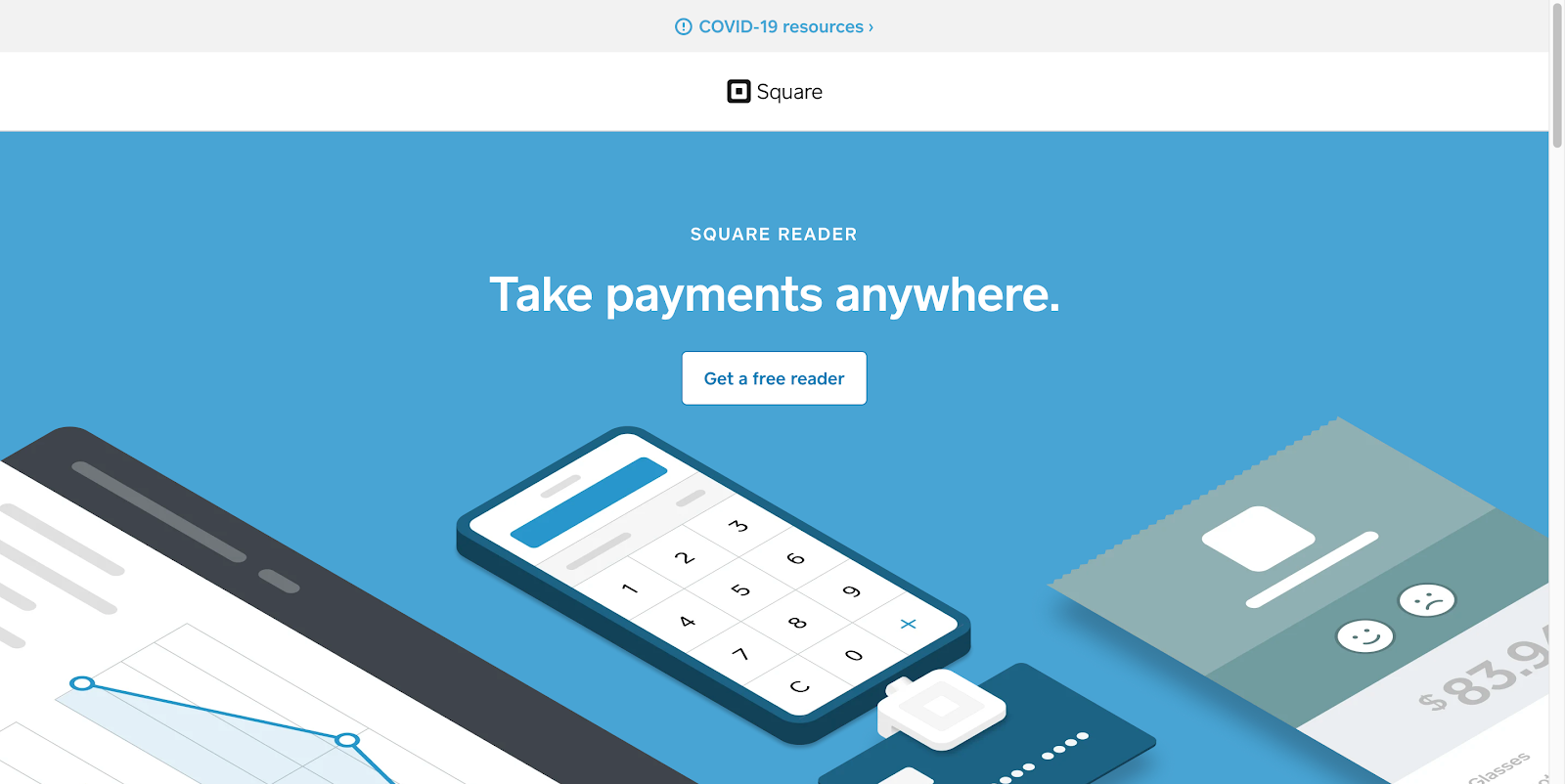 ตัวอย่างหน้า Landing Page สี่เหลี่ยม