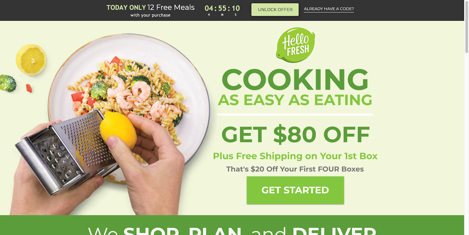 HelloFresh ครึ่งหน้าบน