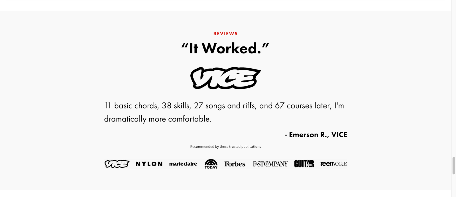 ตัวอย่างหลักฐานทางสังคมของ Fender