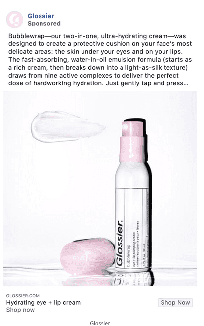 Conteúdo patrocinado da Glossier