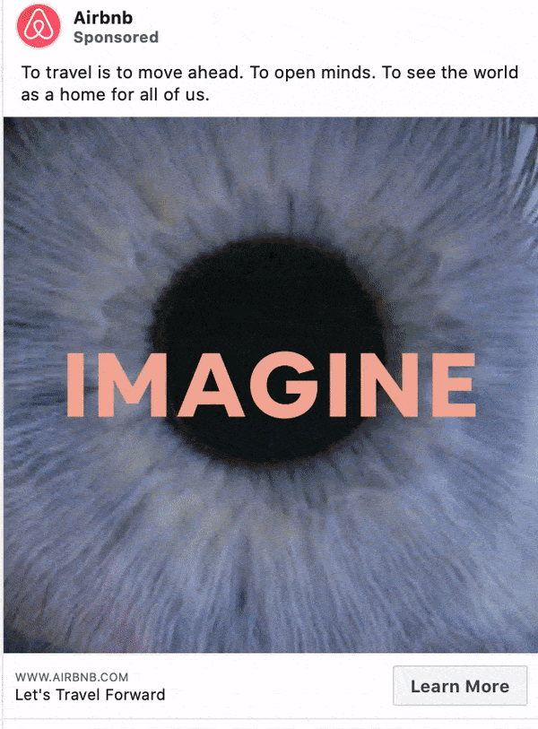Anúncio do Airbnb no Facebook
