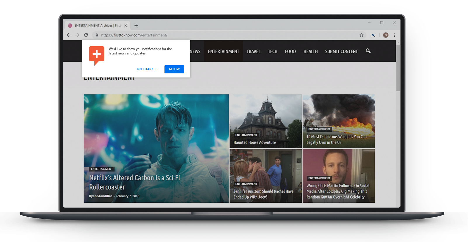 notification push sur le bureau