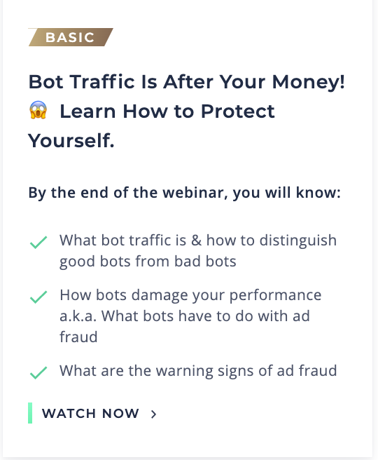 Bot traffic webinar by Voluum