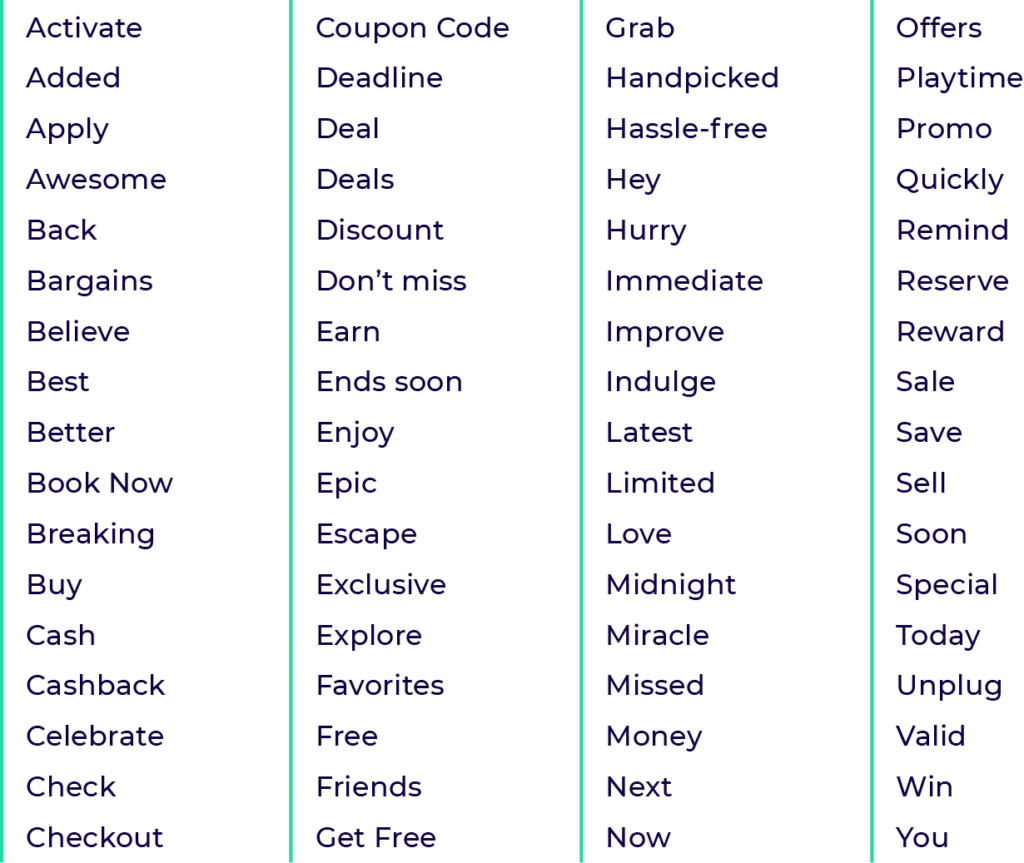 推送廣告的有力詞