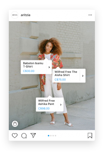 Instagram의 Aritzia 쇼핑 가능 게시물