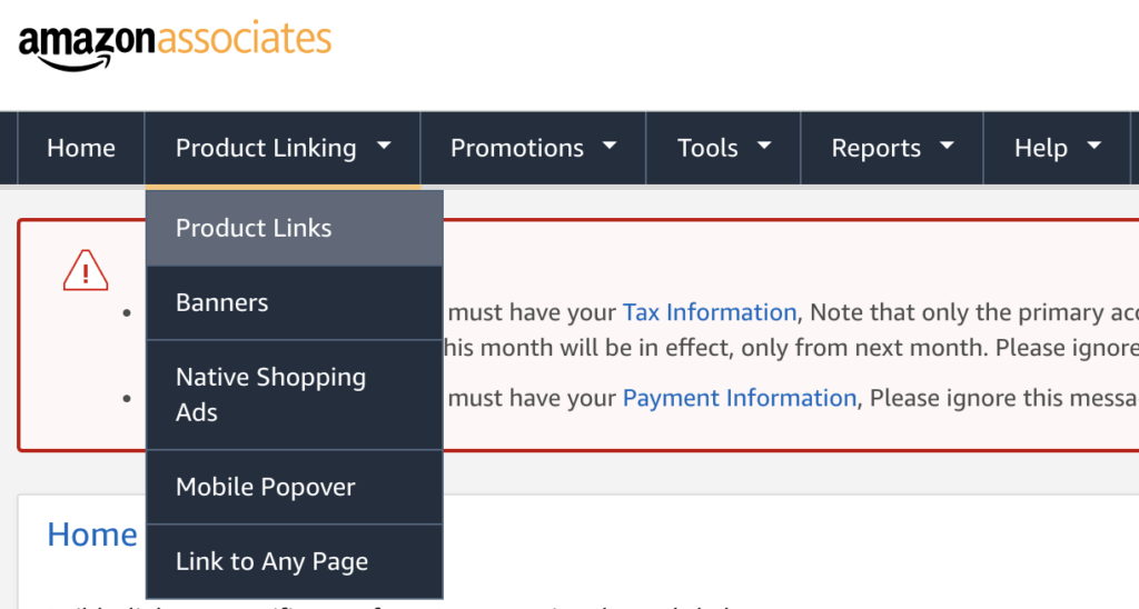 Bewegen Sie den Mauszeiger über das Produktverknüpfungsmenü