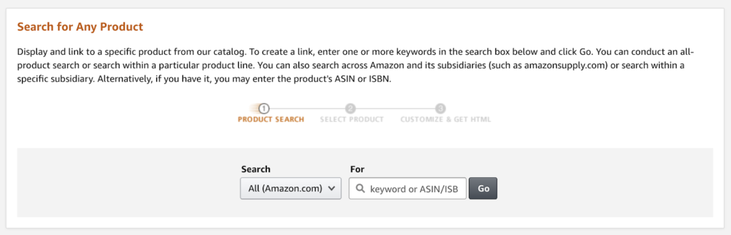 Suchen Sie nach einem beliebigen Produkt auf Amazon