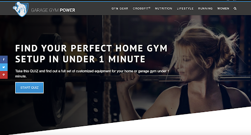 Website des Amazon-Partnerprogramms: Homepage von Garage Gym Power