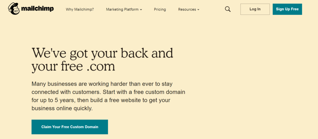 MailChimpメインページ