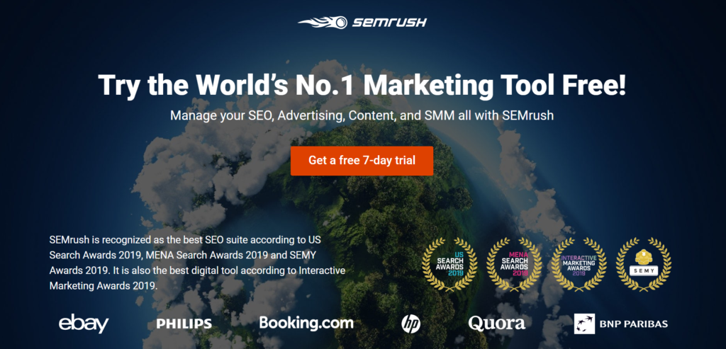 Semrushメインページ