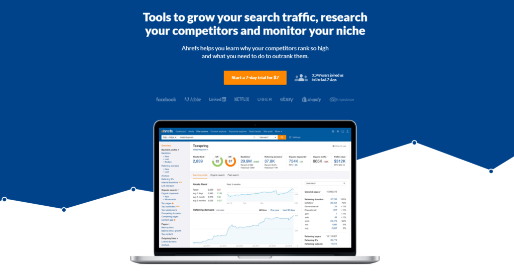 Ahrefsメインページ