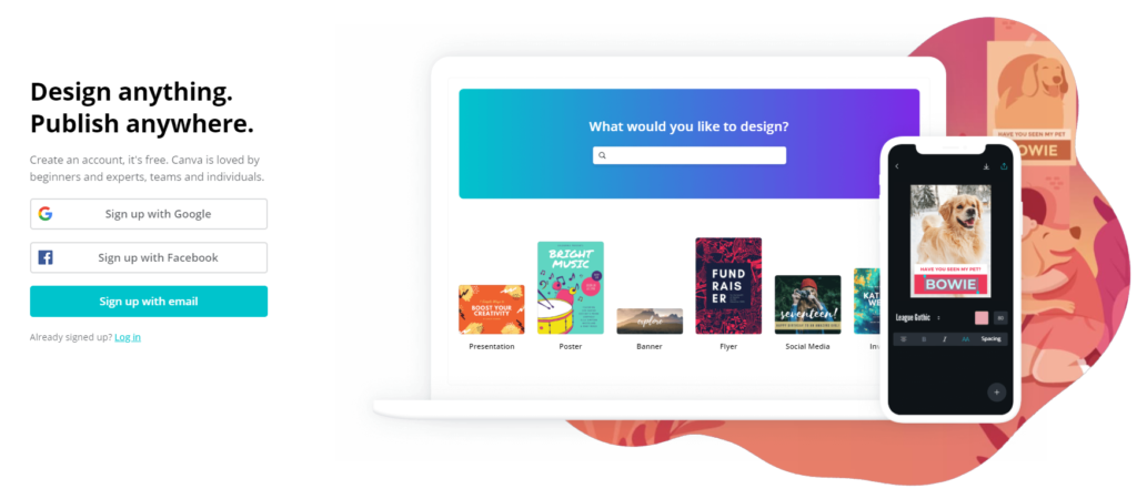 Canvaメインページ